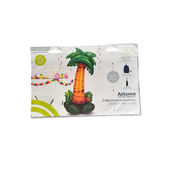 Tropical Luau Balloon Set – Anagram Palm Tree & Tiki Balloons – 5 Pc Party Decor - Picture 10 of 11